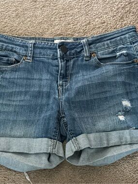 Blue Denim Roll-Cuff Women's Shorts